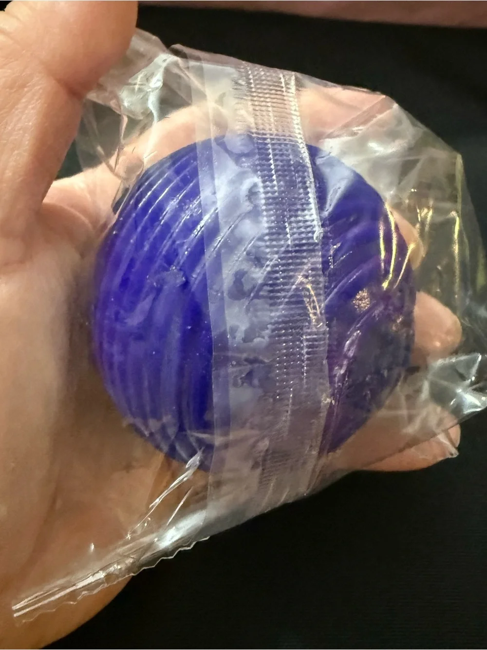 Purple Ribbed Squishy Stress Ball